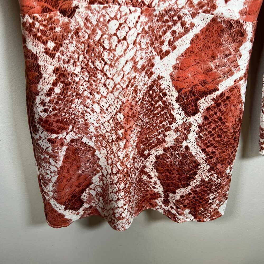 NBD X Naven Rachel Mini Dress Size XS Red Snake Party Event Date Night Plunge - Picture 7 of 11